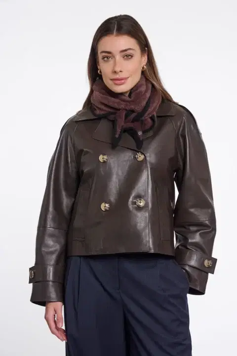 Heiko Coffee Black Triangle Scarf