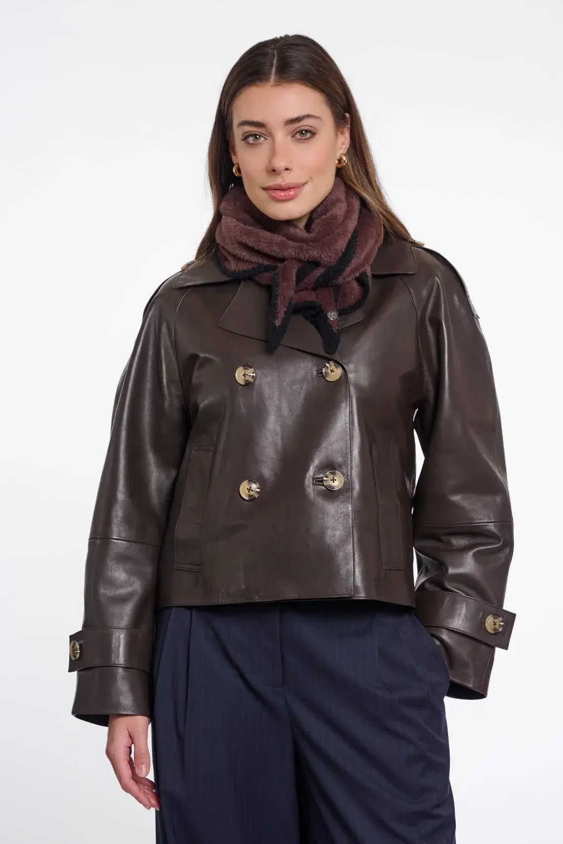 Heiko Coffee Black Triangle Scarf