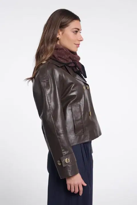 Heiko Coffee Black Triangle Scarf