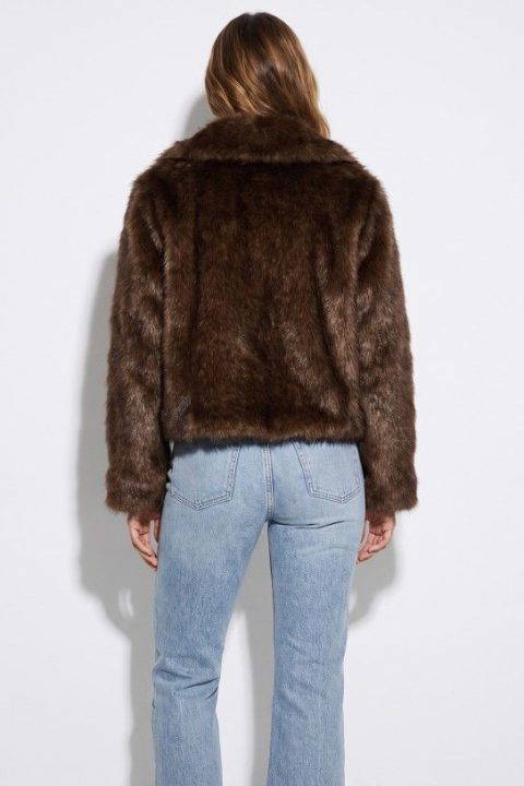 Irina Brown Faux Fur Jacket