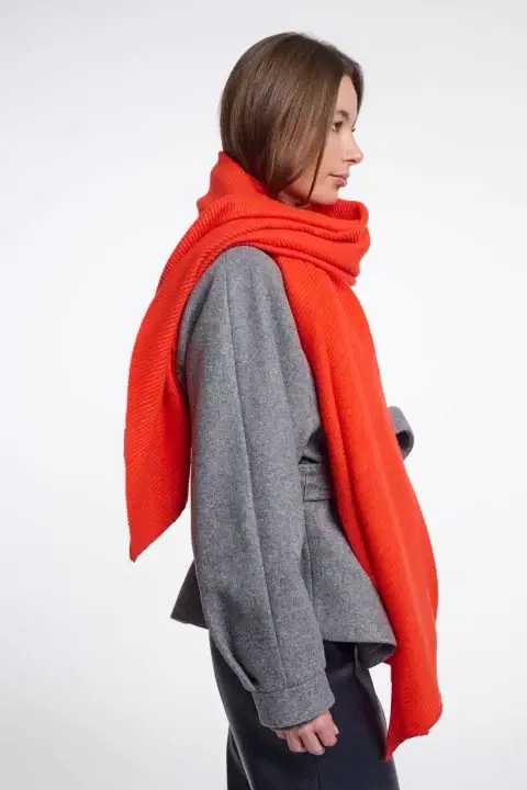 Ivie Luminous Red Plisse Scarf