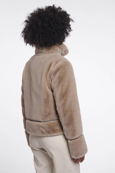 Lambra Oat Faux Fur Jacket