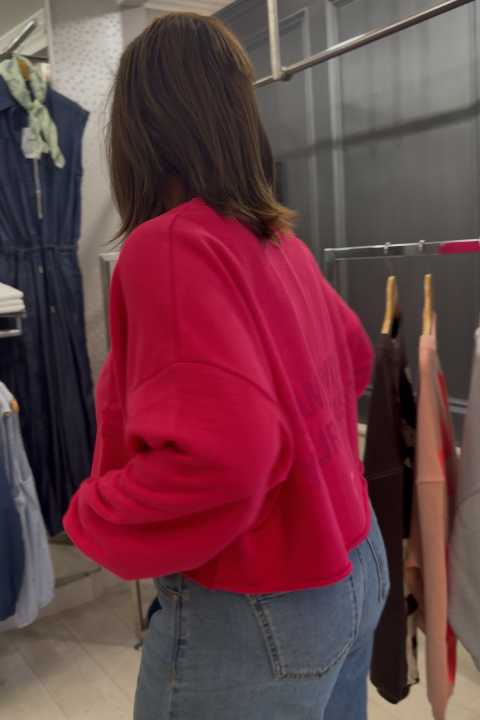 Lugano Bright Rose Cropped Sweatshirt