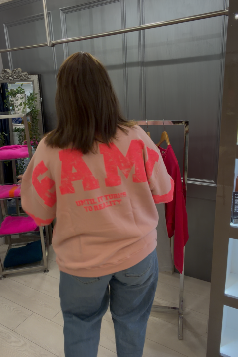 Sky Dreaming Apricot Oversized Sweatshirt