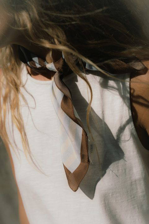 Striped-Print  Silk Scarf