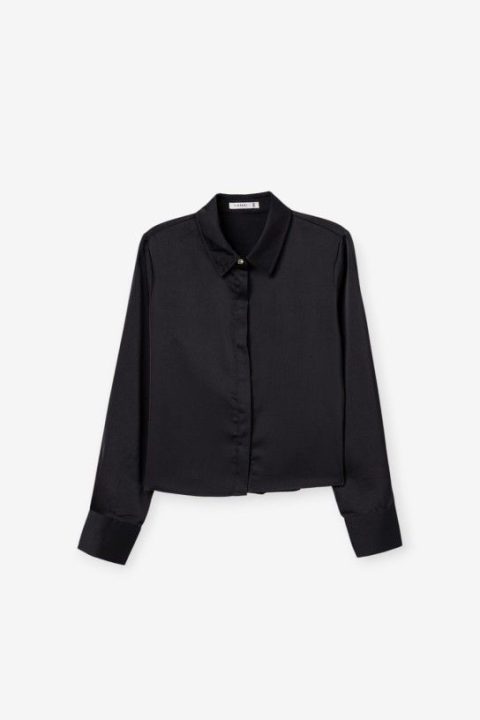 Borda Navy Satin Blouse