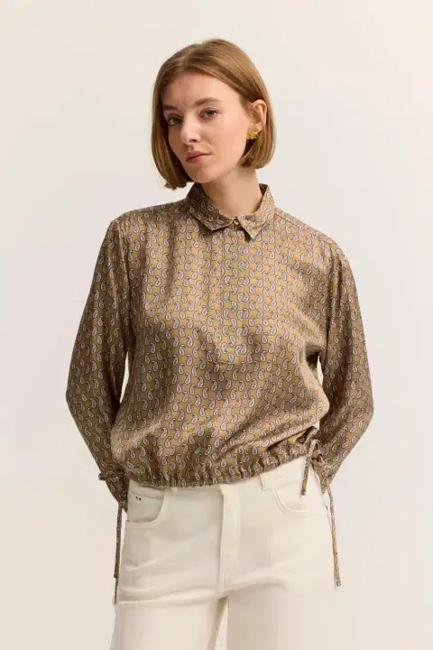 Cognac Paisley Blouse