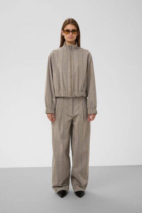 Kinabalu Brown Check Barrel Trousers