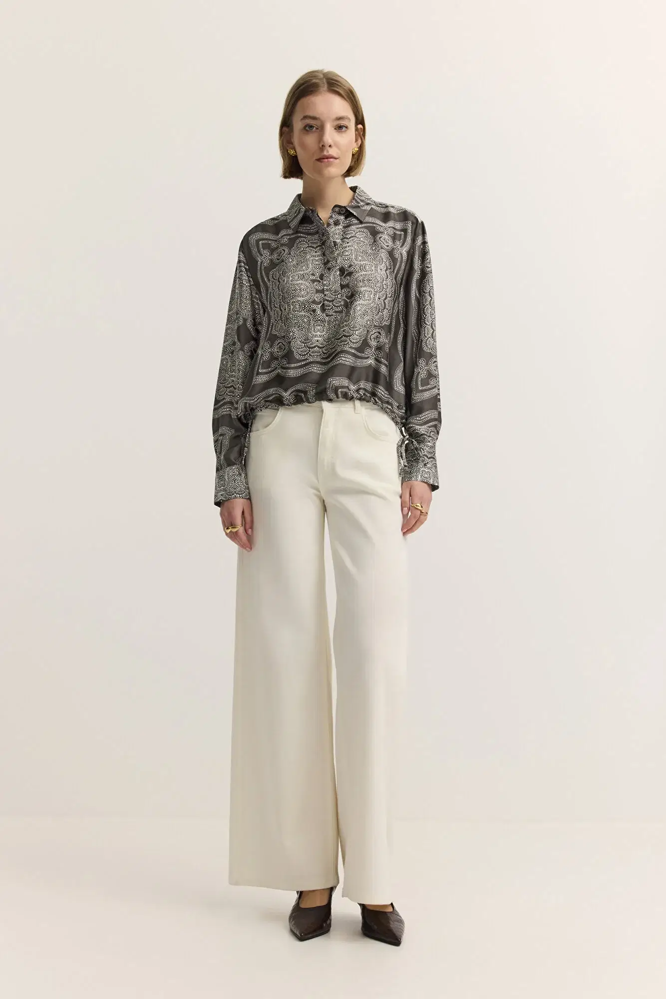 Brown Print Blouse - Image 4