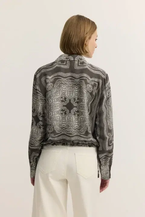 Brown Print Blouse