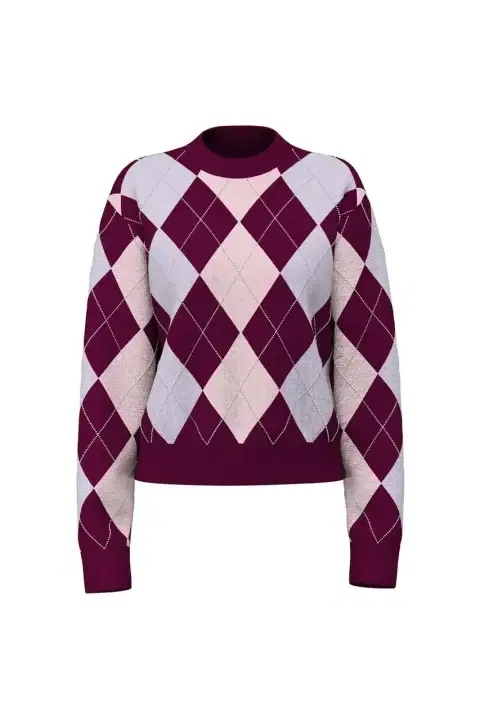 Gracie Argyle Purple Sweater