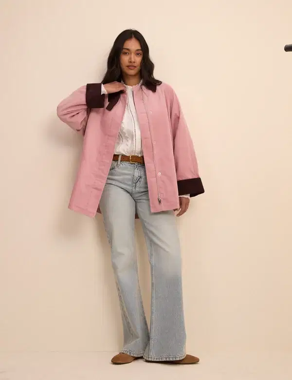 Pink Cord Freddie Barn Coat - Image 2