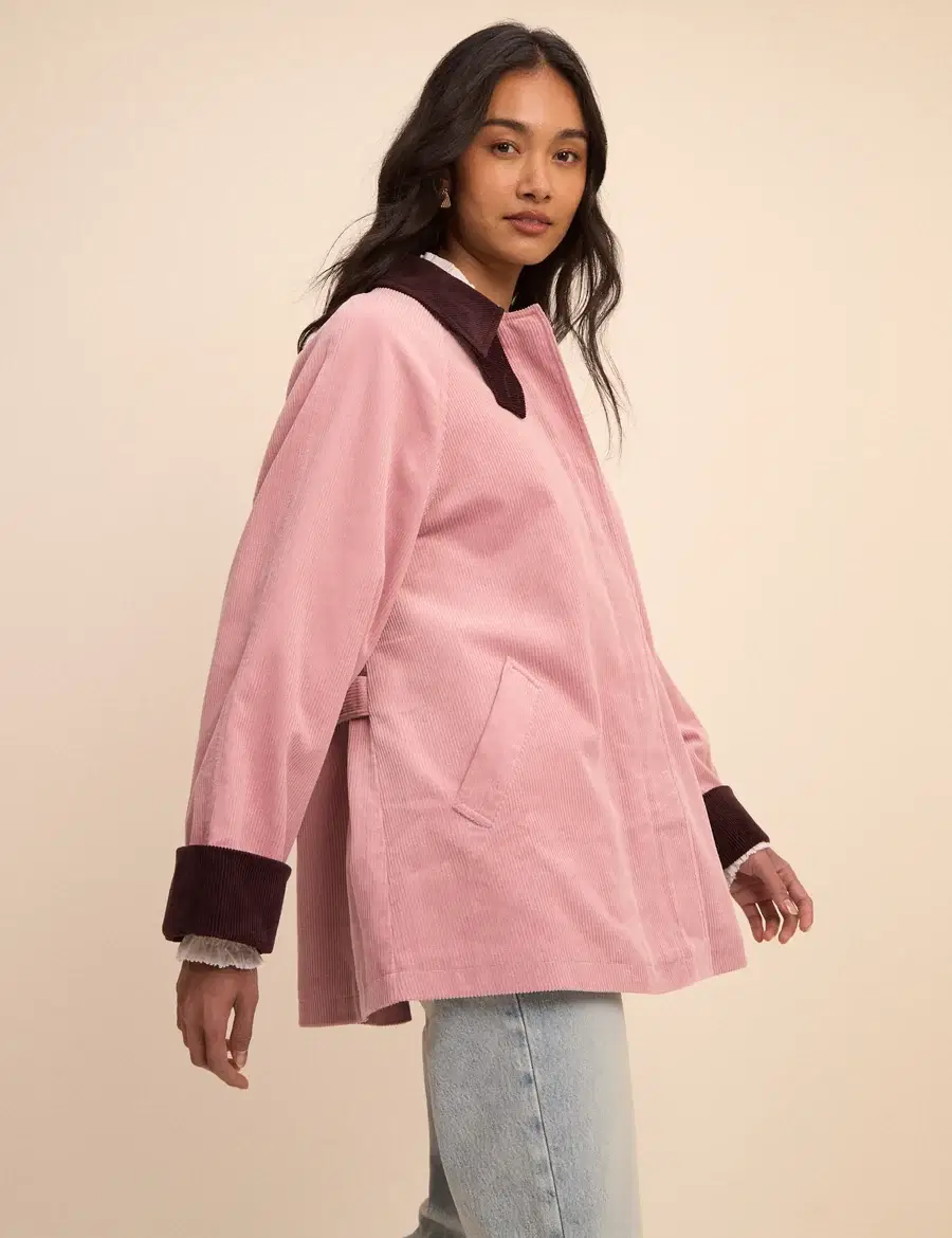 Pink Cord Freddie Barn Coat - Image 4