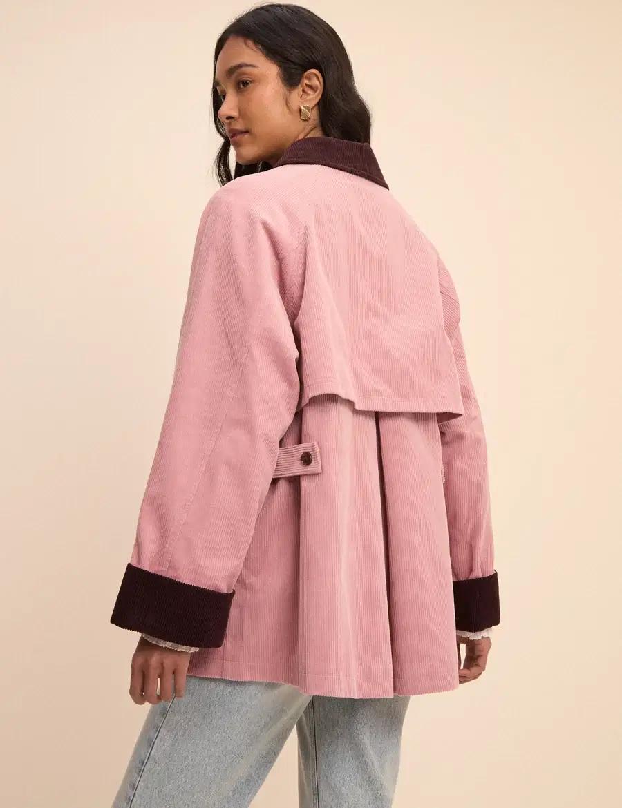 Pink Cord Freddie Barn Coat - Image 3