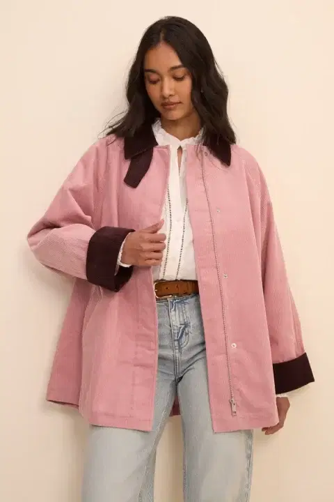 Pink Cord Freddie Barn Coat