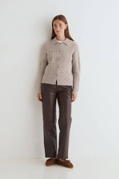 Tweed Cable Knit Cardigan
