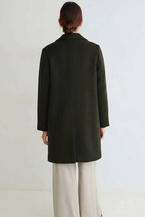 Green Herringbone Coat