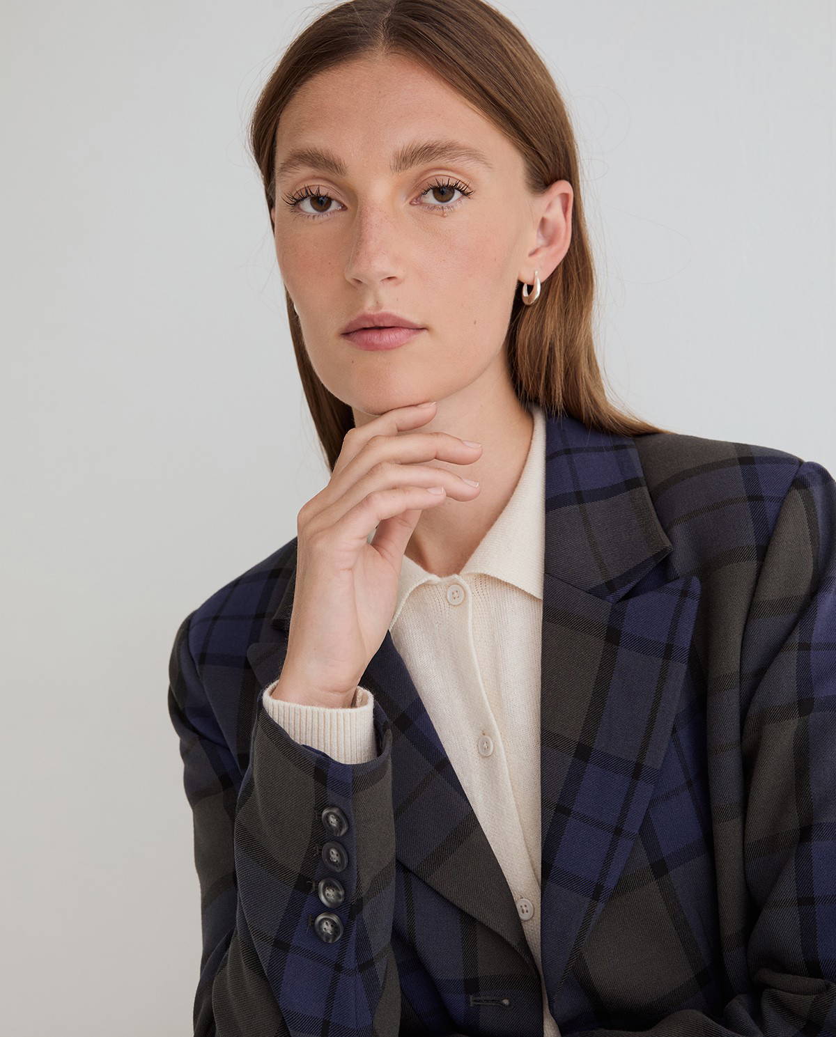 Navy Tartan Sport Blazer - Image 5