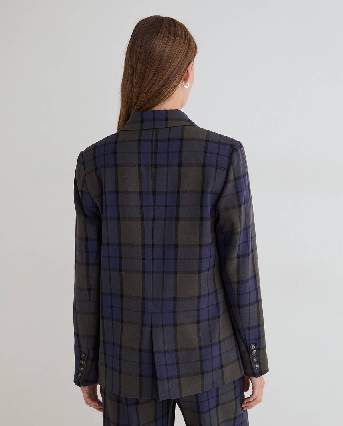 Navy Tartan Sport Blazer - Image 3