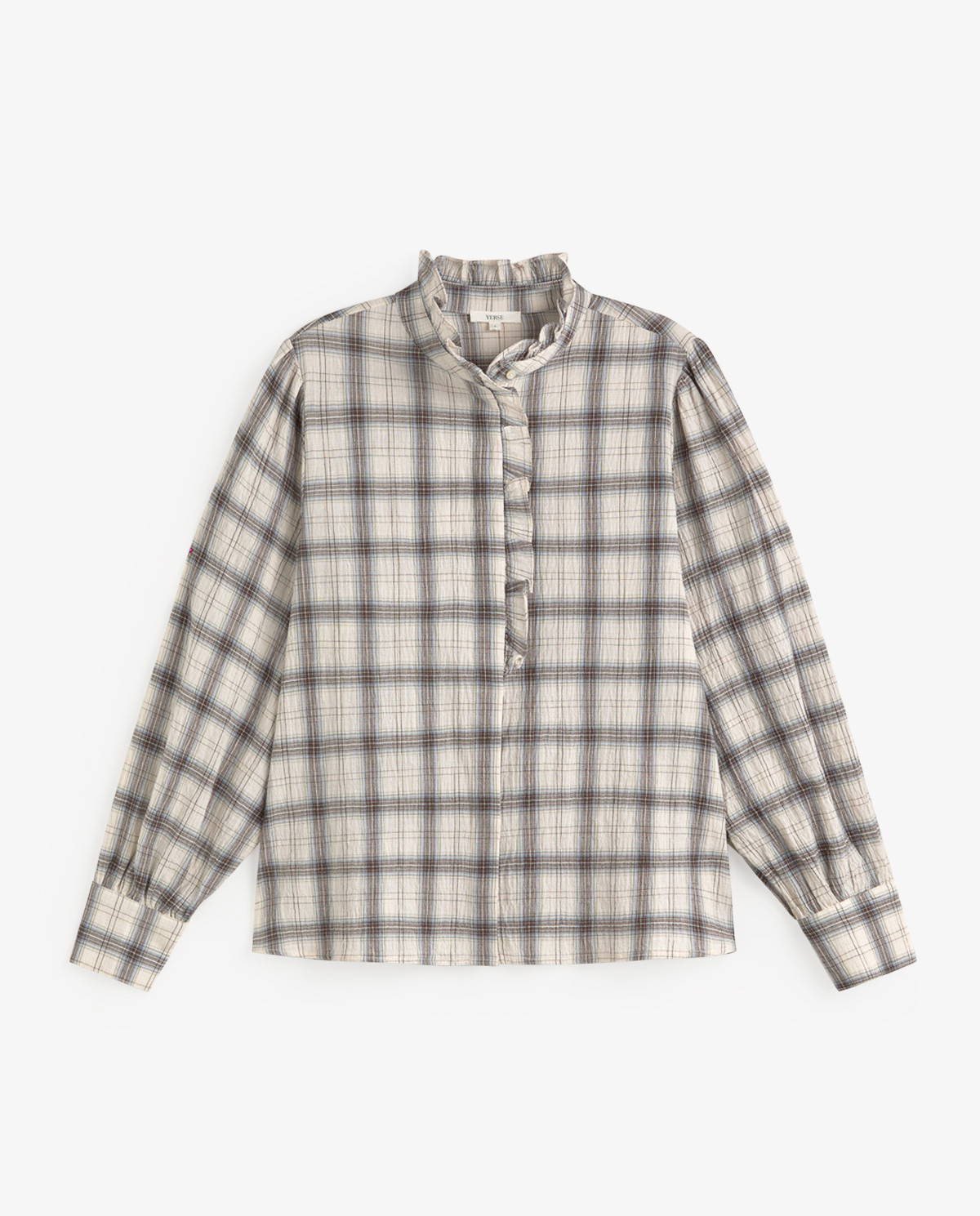 Check Shirt With Ruffle Detail - Image 7