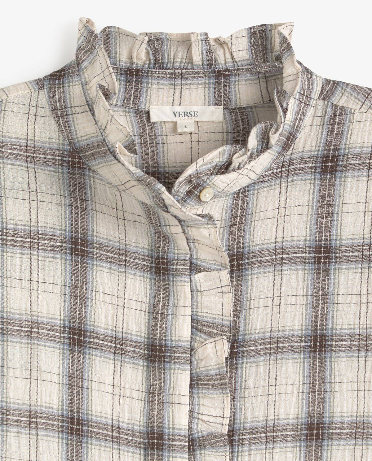 Check Shirt With Ruffle Detail - Image 5