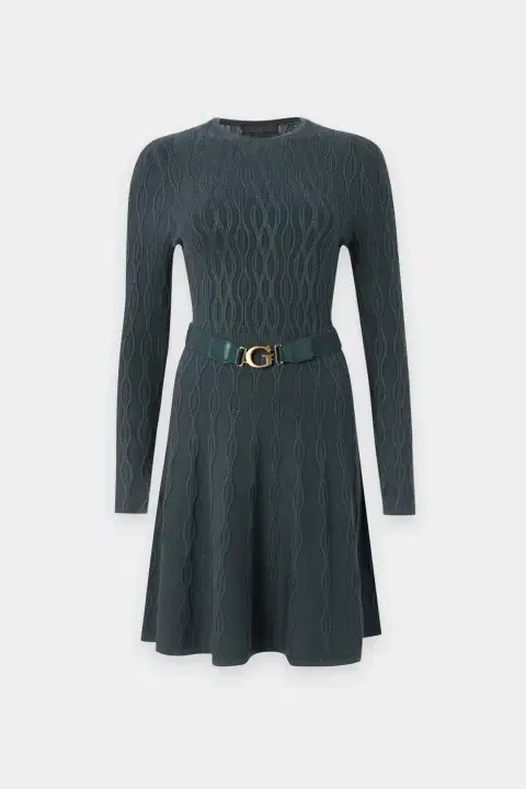 Forest Green Cable Knit Dress