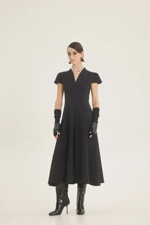 Black Pleated Dress