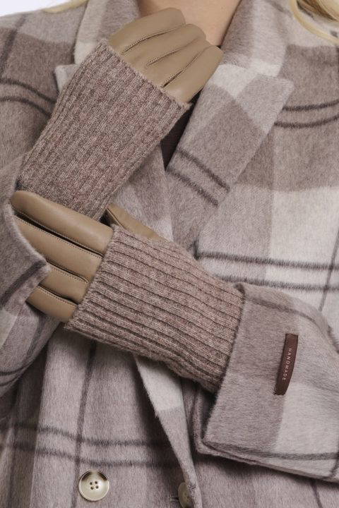Infinity Taupe Leather Gloves