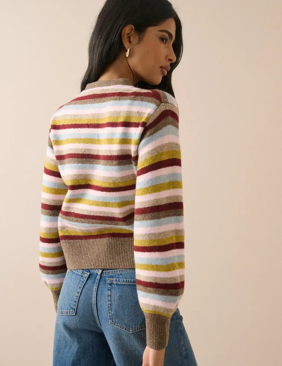 Multi-Coloured Neck Tie Cardigan - Image 5