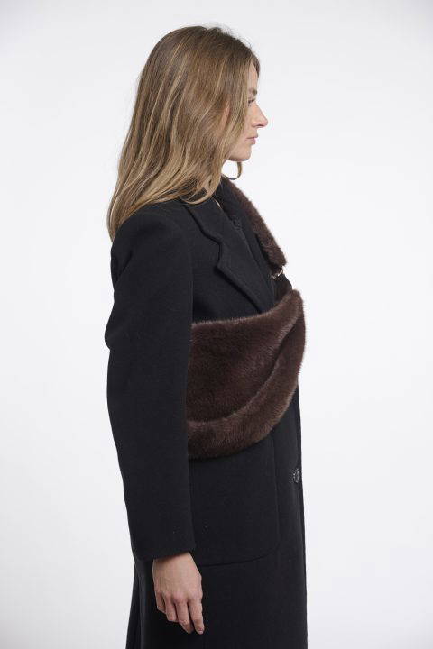 Nayla Brown Faux Fur Crossbody Bag