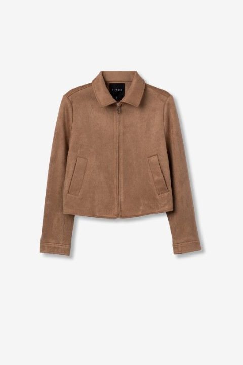 Roma Tan Faux Suede Jacket