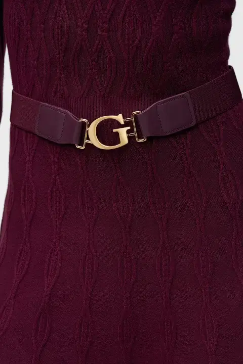 Plum Cable Knit Dress