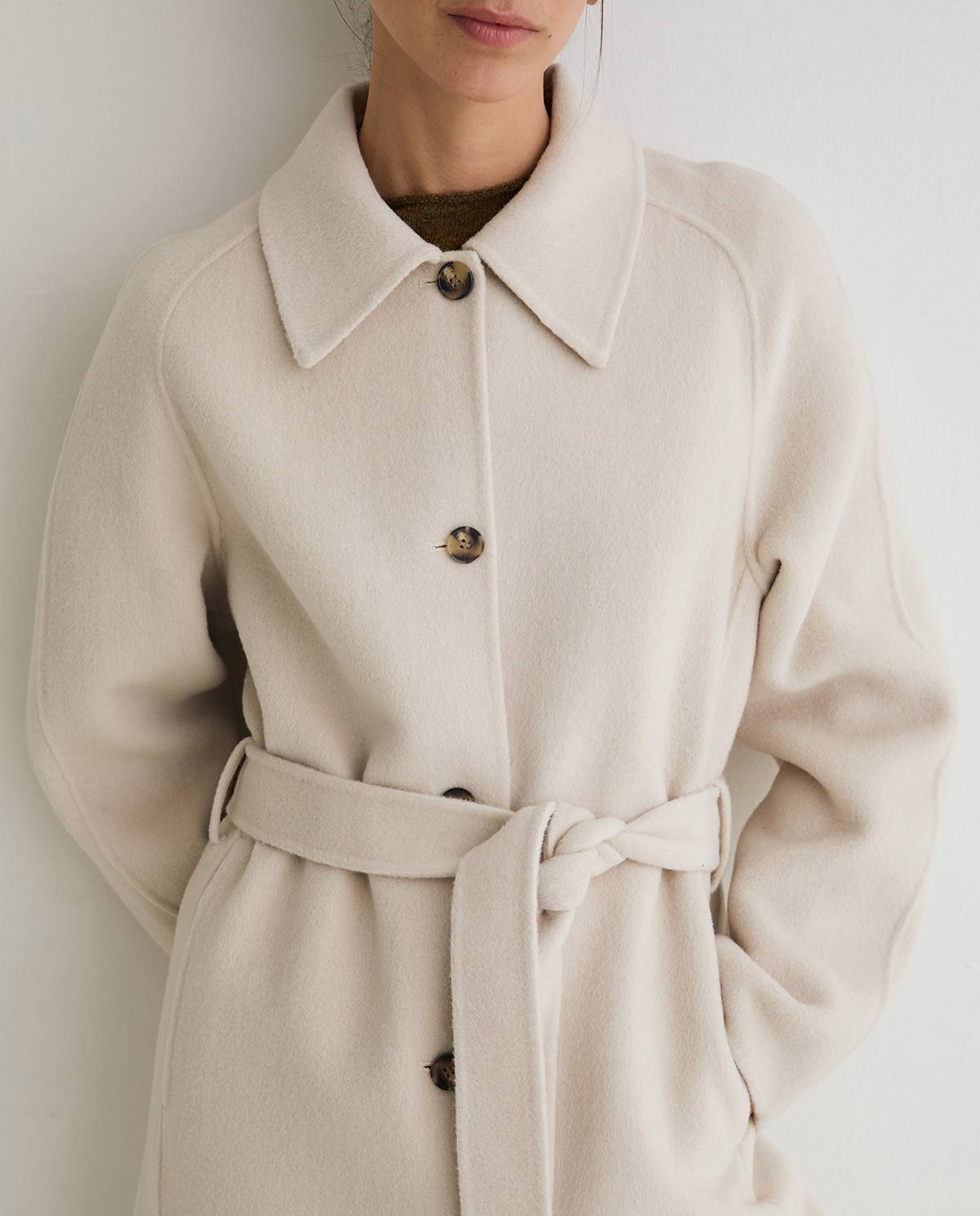 Ecru Wool Blend Coat - Image 7