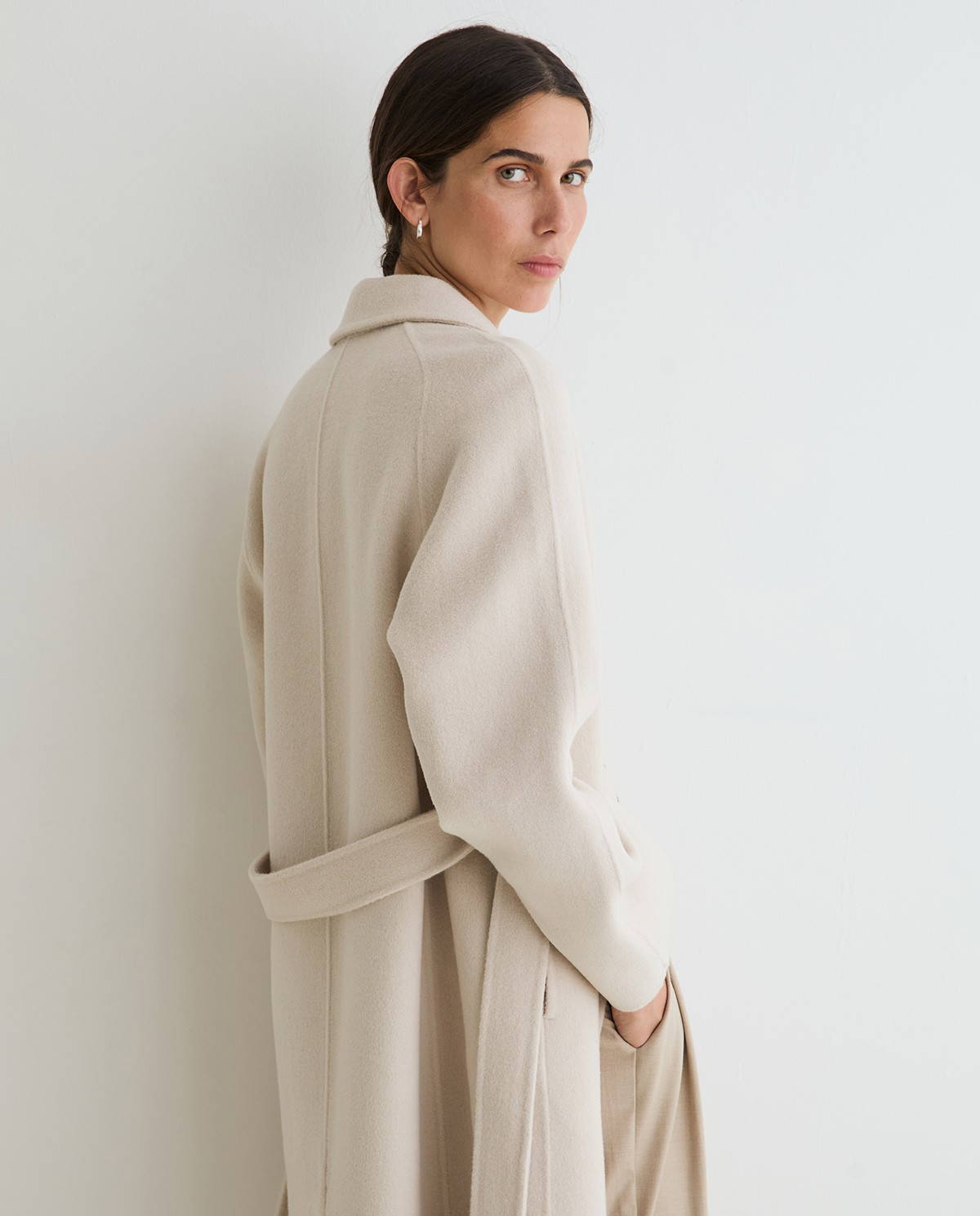 Ecru Wool Blend Coat - Image 6