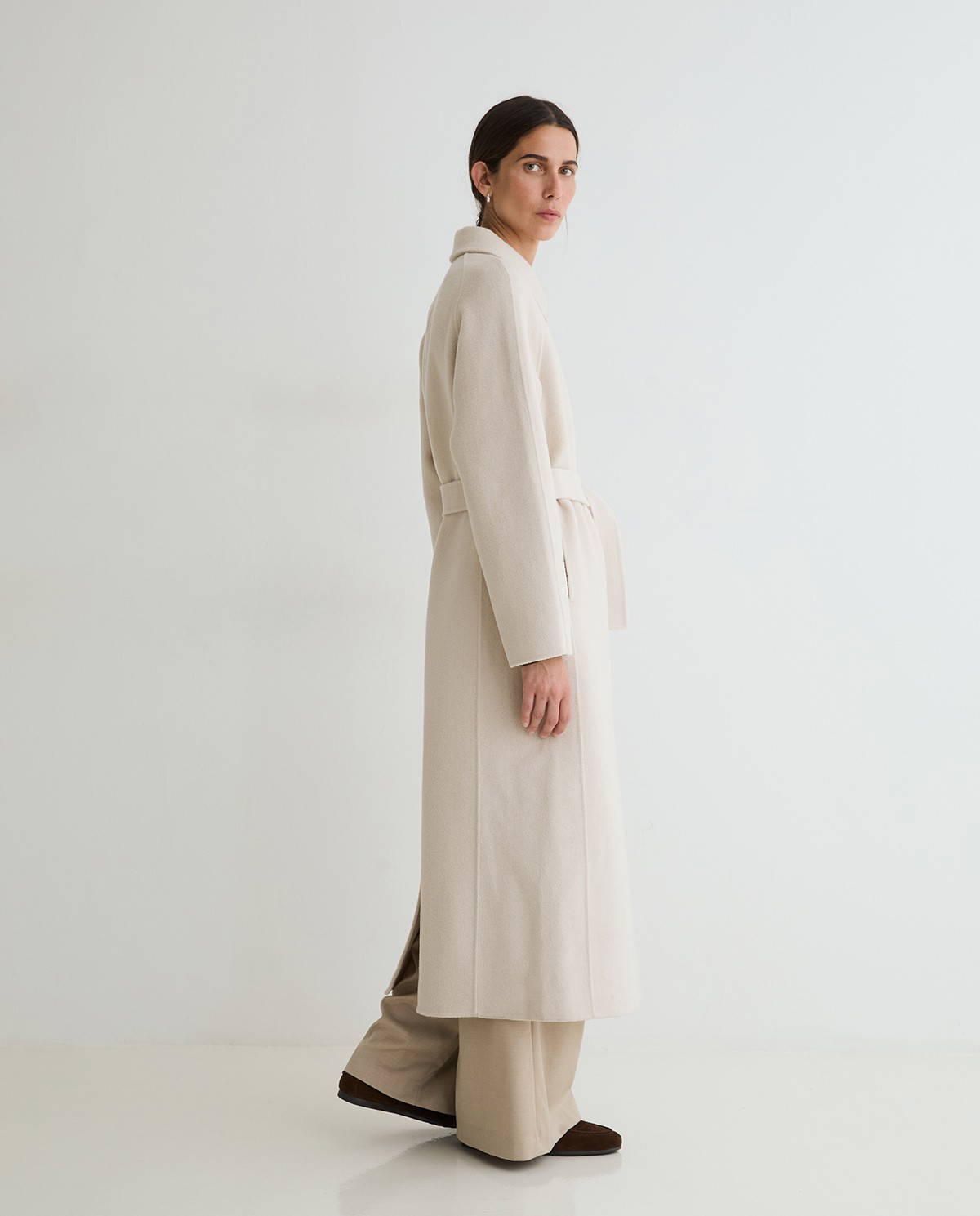 Ecru Wool Blend Coat - Image 5