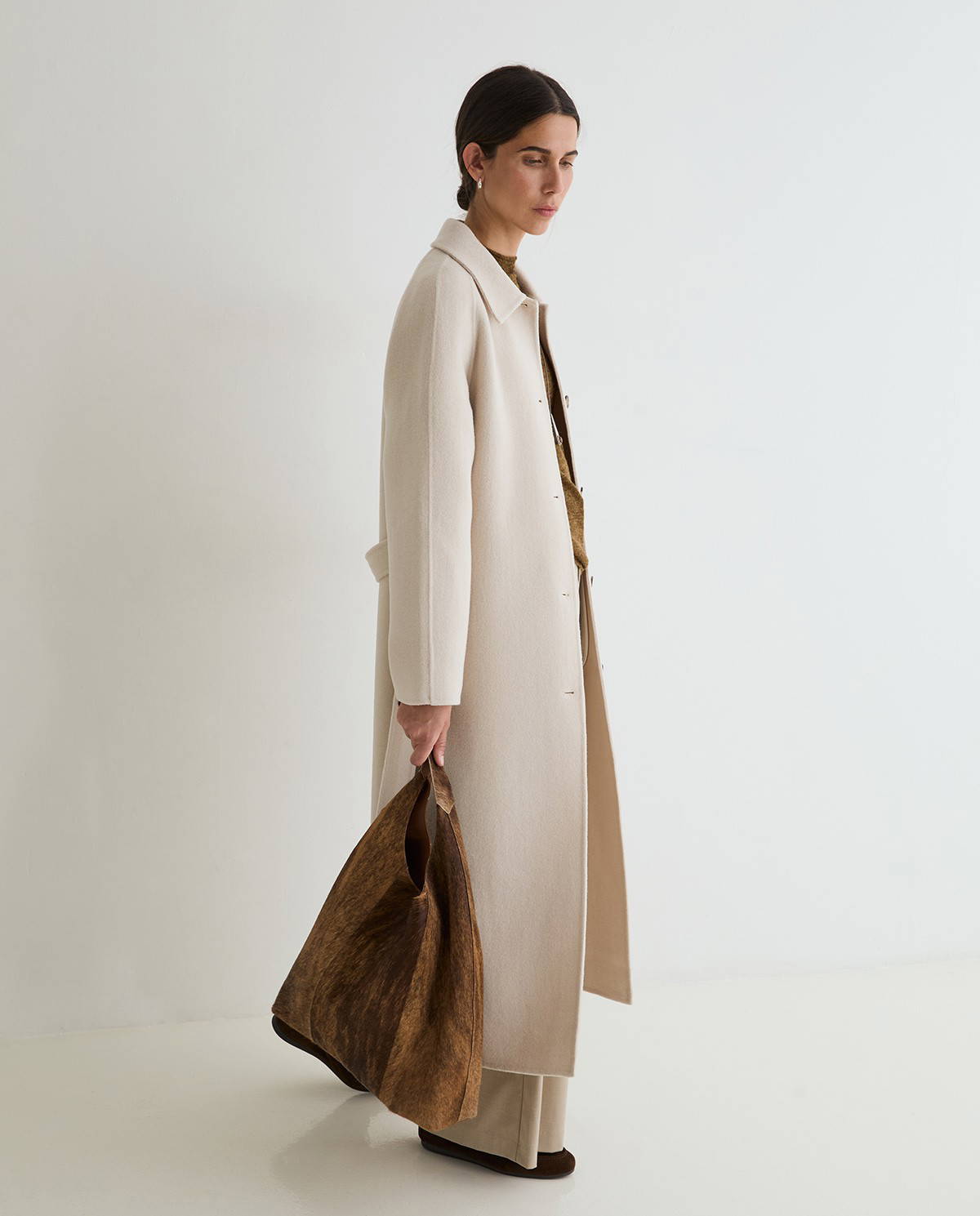 Ecru Wool Blend Coat - Image 4