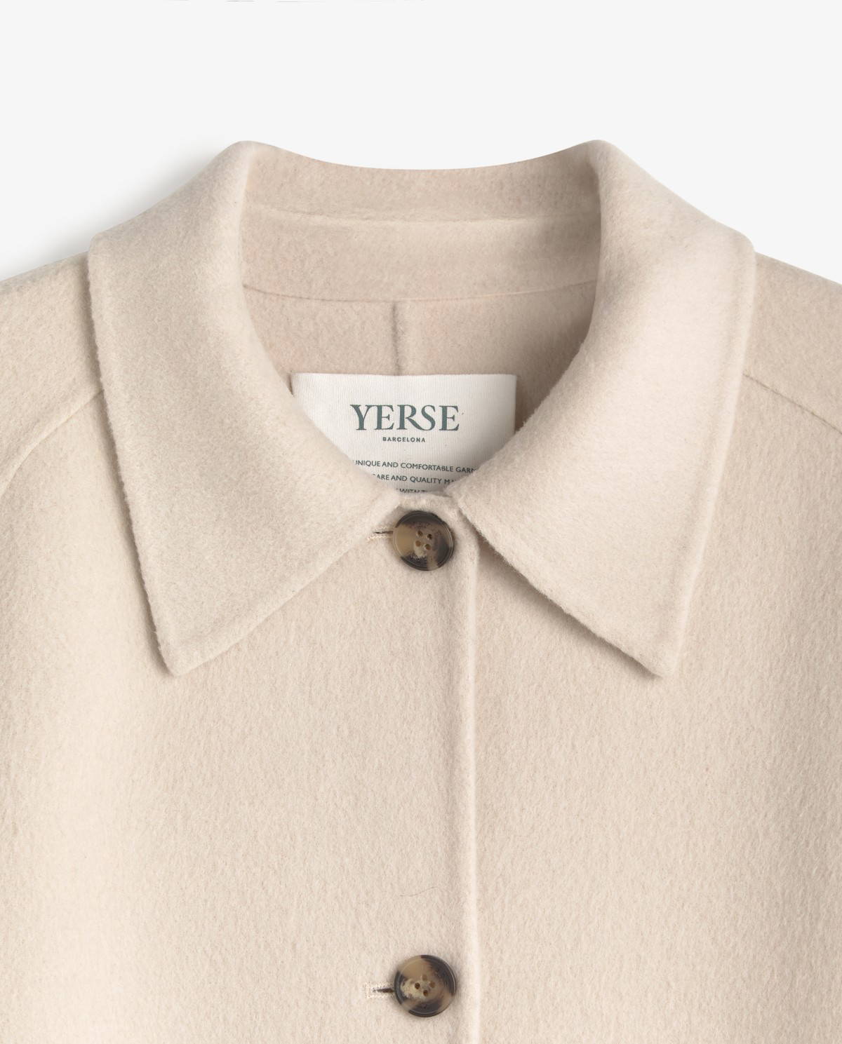 Ecru Wool Blend Coat - Image 8