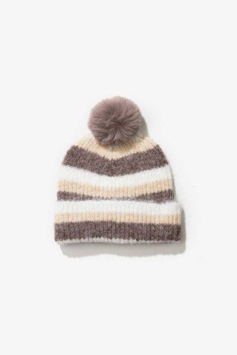 Peaks Beige Hat & Scarf Set
