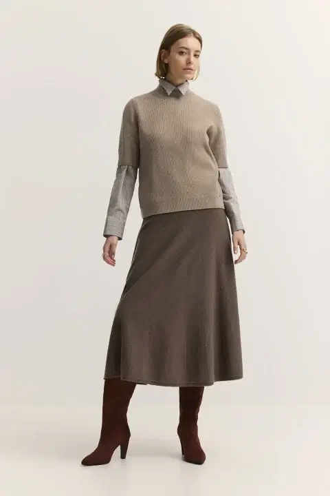 Brown Knit Skirt