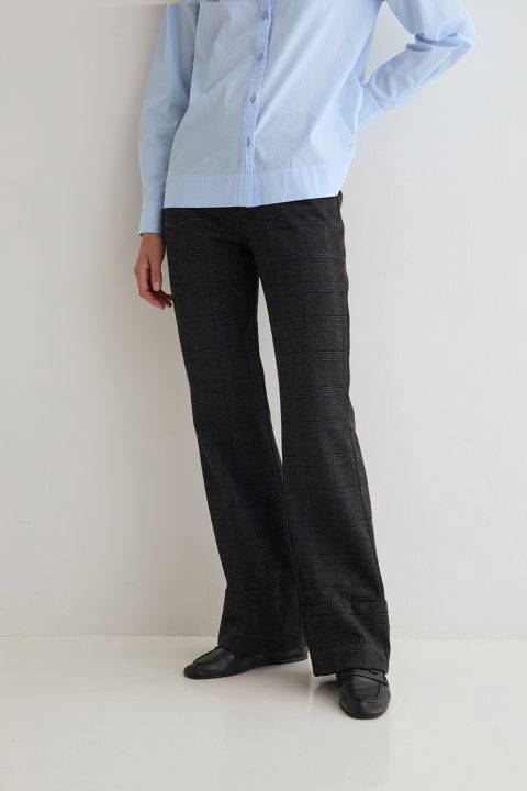Maj Dark Grey Check Trousers