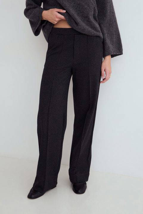 Dark Grey Check Trousers