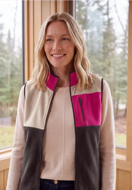 Cecil Pink Fleece Gilet - Image 4
